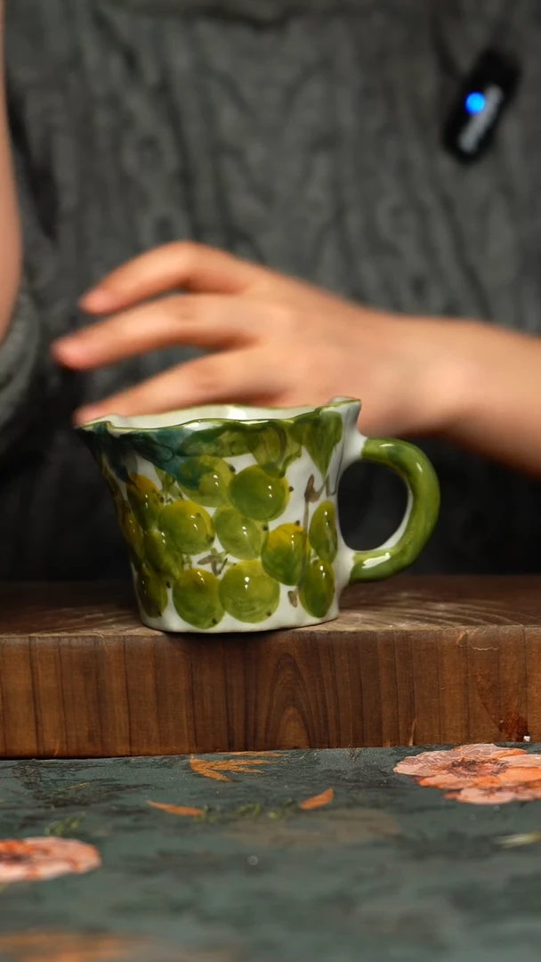 杯釉下彩手工手绘同款陶器