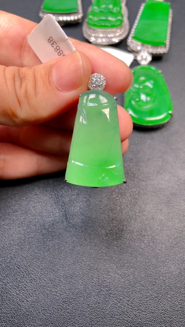 吊坠(不含链)银S925镶嵌翡翠吊坠