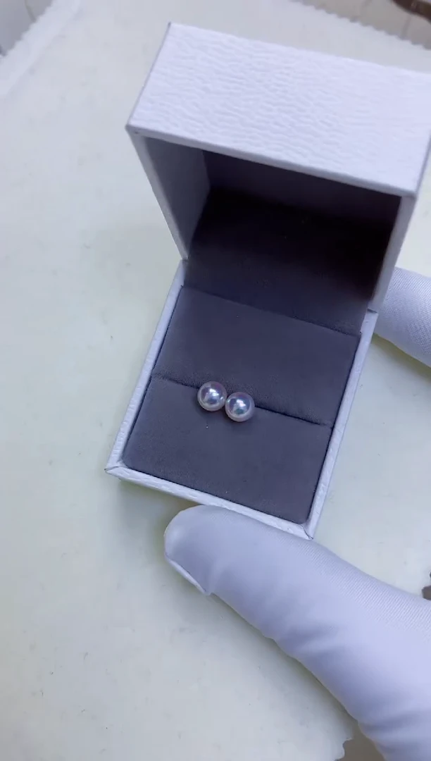 【闪购商品】海水珍珠饰品18K金镶嵌5-6素钉定制