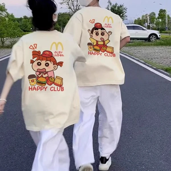 情侣装2025新款一男一女情侣短袖潮牌高级感夏季纯棉宽松休闲T恤