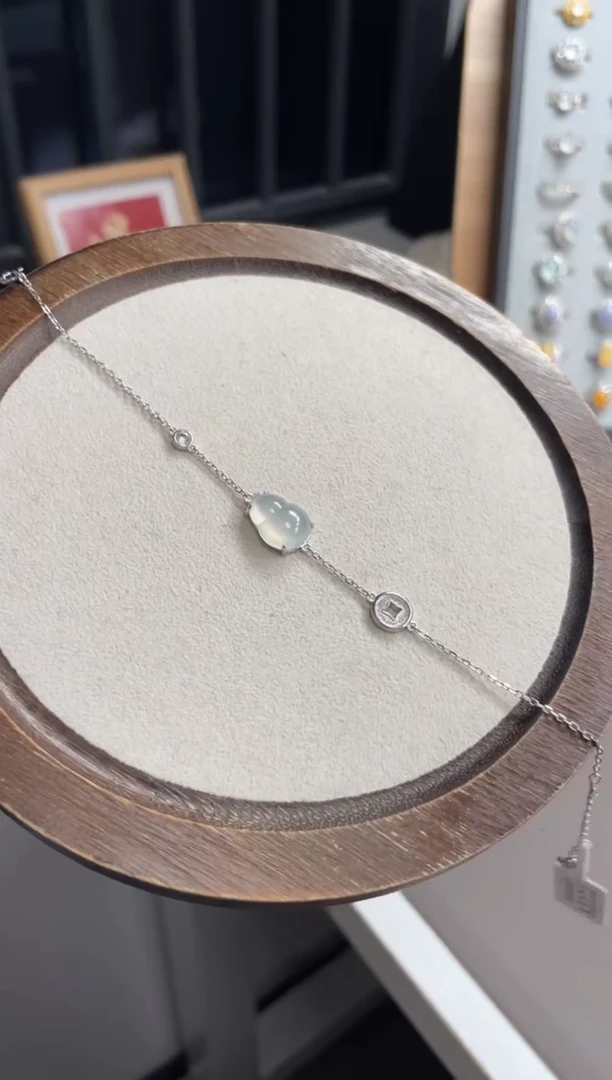 银S925镶嵌手链翡翠1