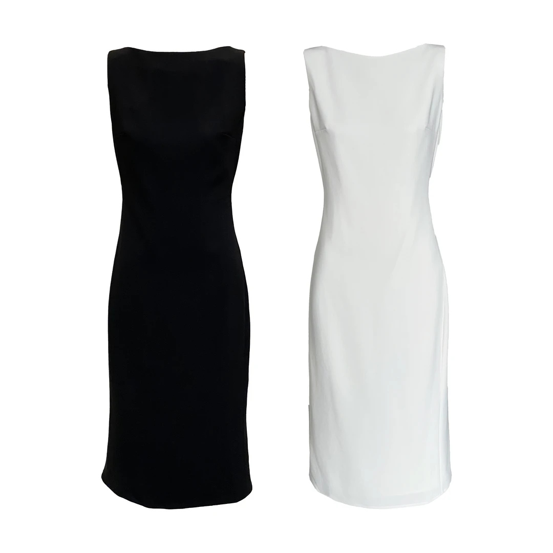 AOLI-A字裙包臀连衣裙优雅气质性感拉链裙子无袖吊带裙1234