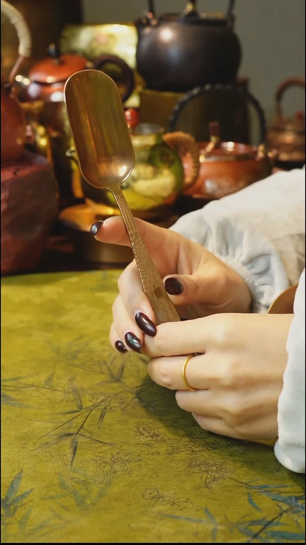 纯紫铜原色取茶勺