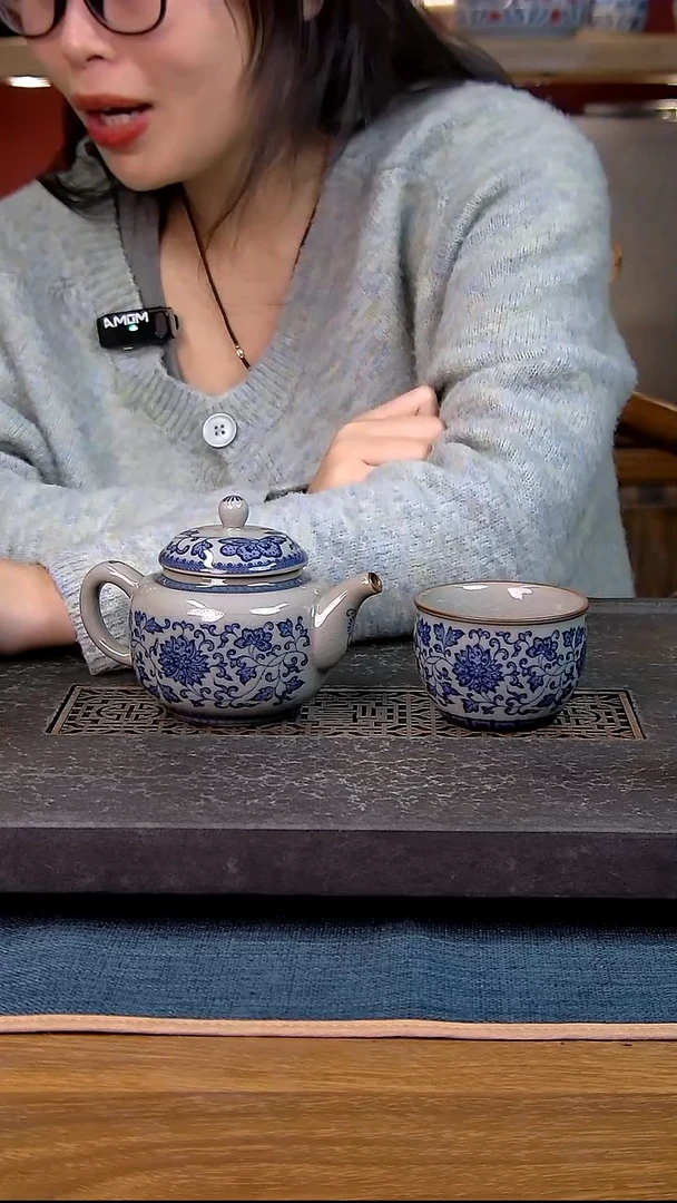 简装家用款2件套 老陶泥开片纹陶瓷茶具