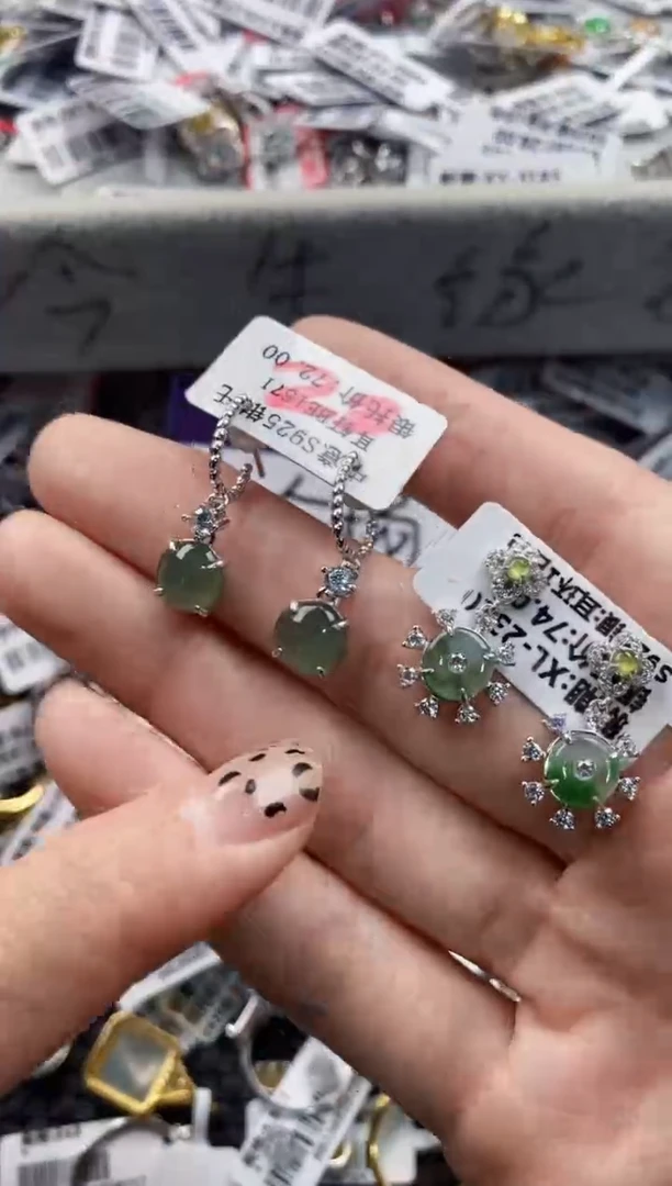翡翠戒指银S925镶嵌111-------8