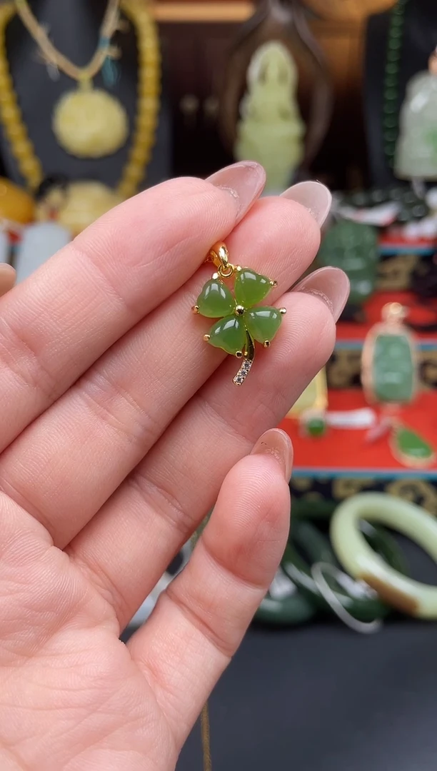 和田玉银S925镶嵌颈饰吊坠a034