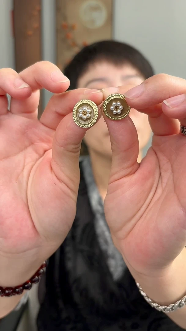 无925银纯银耳饰咖色15