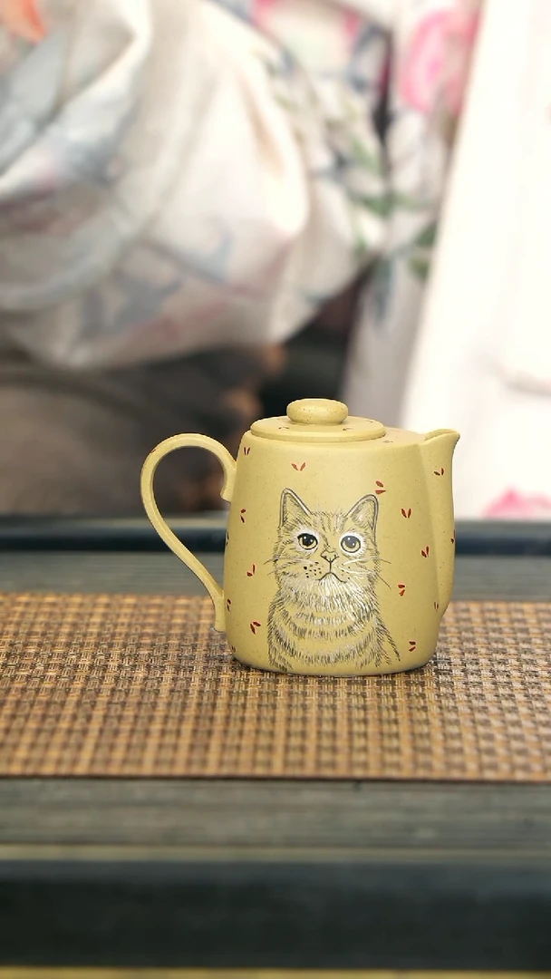 【闪购商品】紫砂茶壶YT49本山绿 尺玉 猫蝶
