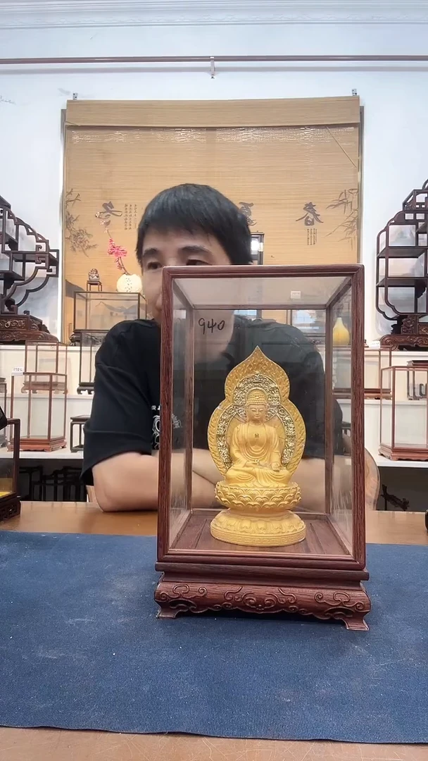 红酸枝木类17*17*25玻璃罩940