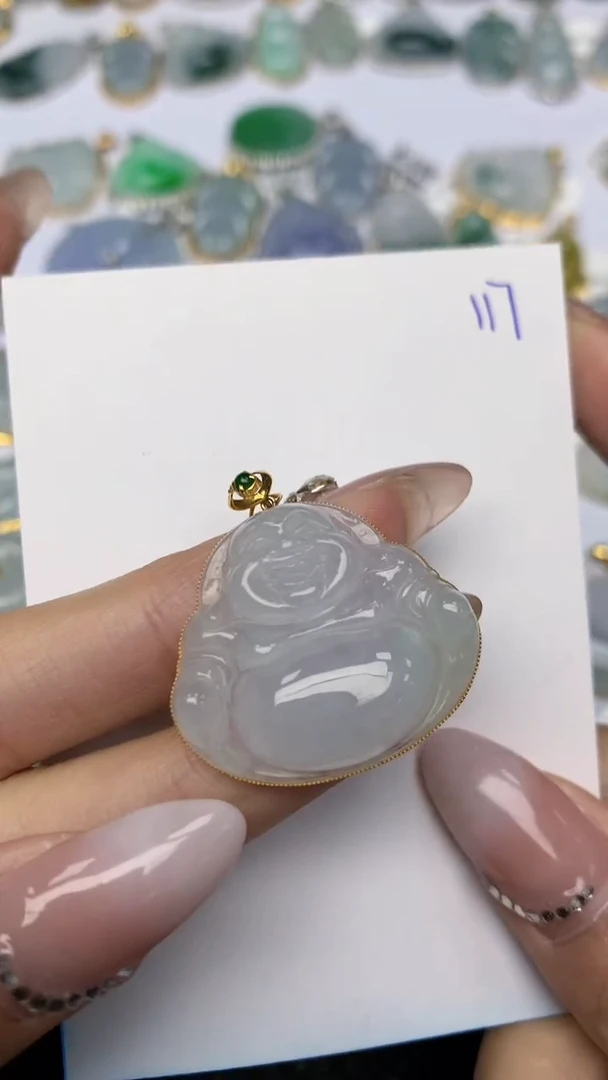 【闪购商品】翡翠颈饰18K金镶嵌天然翡翠A货