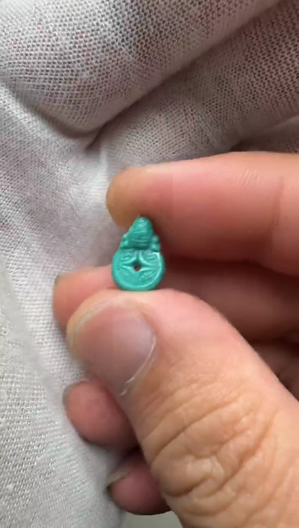 未镶嵌绿松石金蟾扣N***n直径8.5高12.5前后3.8
