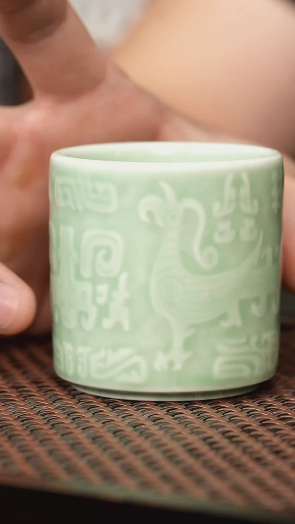 茶壶紫砂青瓷白釉扳指杯