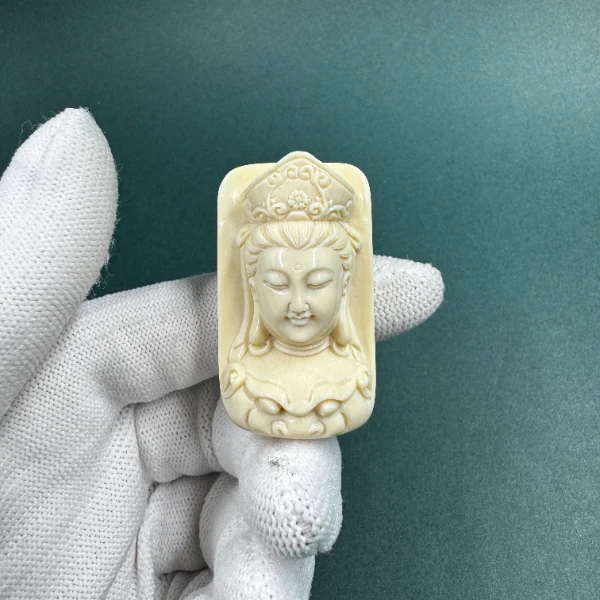 E6511天然猛犸牙雕刻牌 支持鉴定 假一罚四