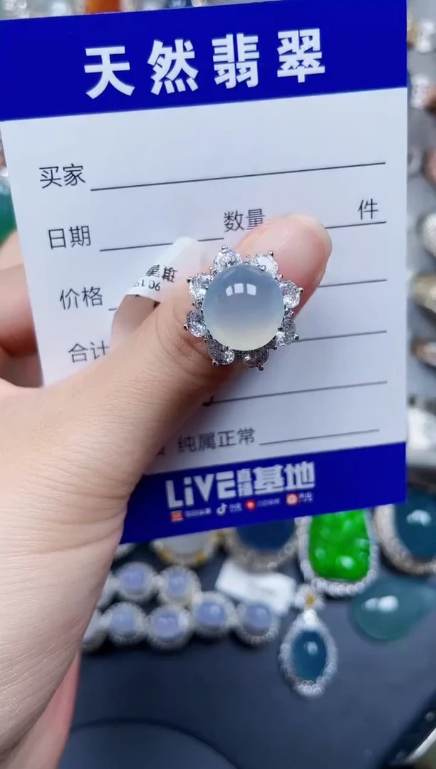 银S925镶嵌翡翠耳饰556