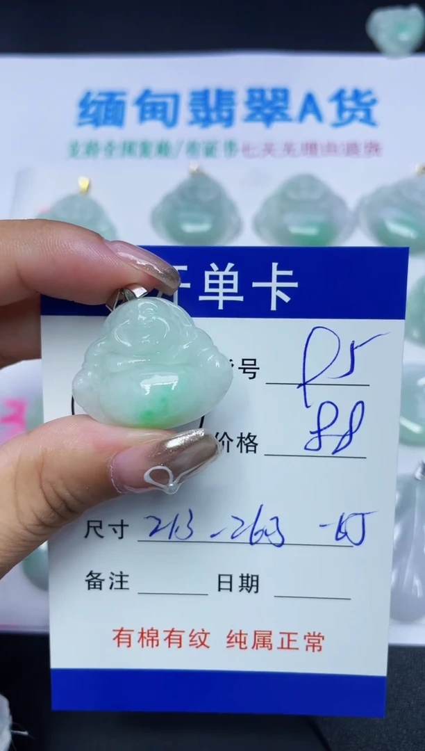 翡翠未镶嵌吊坠(赠链)95