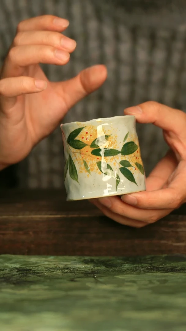 陶瓷青诗集手工手绘瓷器