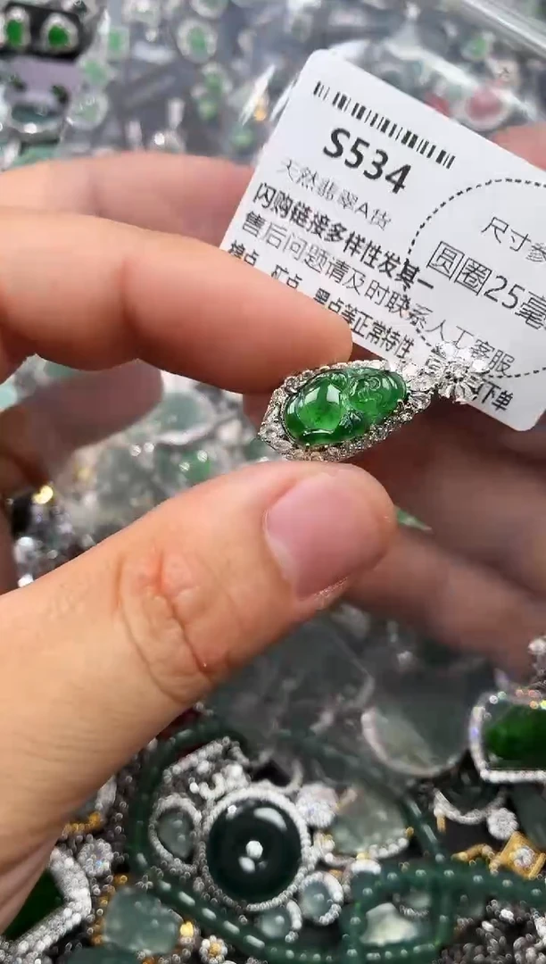 翡翠未镶嵌颈饰S534吊坠