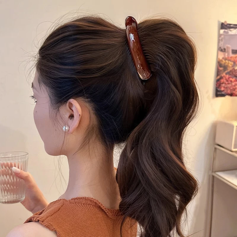 韩系简约百搭扭扭发夹女2025新款后脑勺气质高马尾盘发香蕉夹头饰
