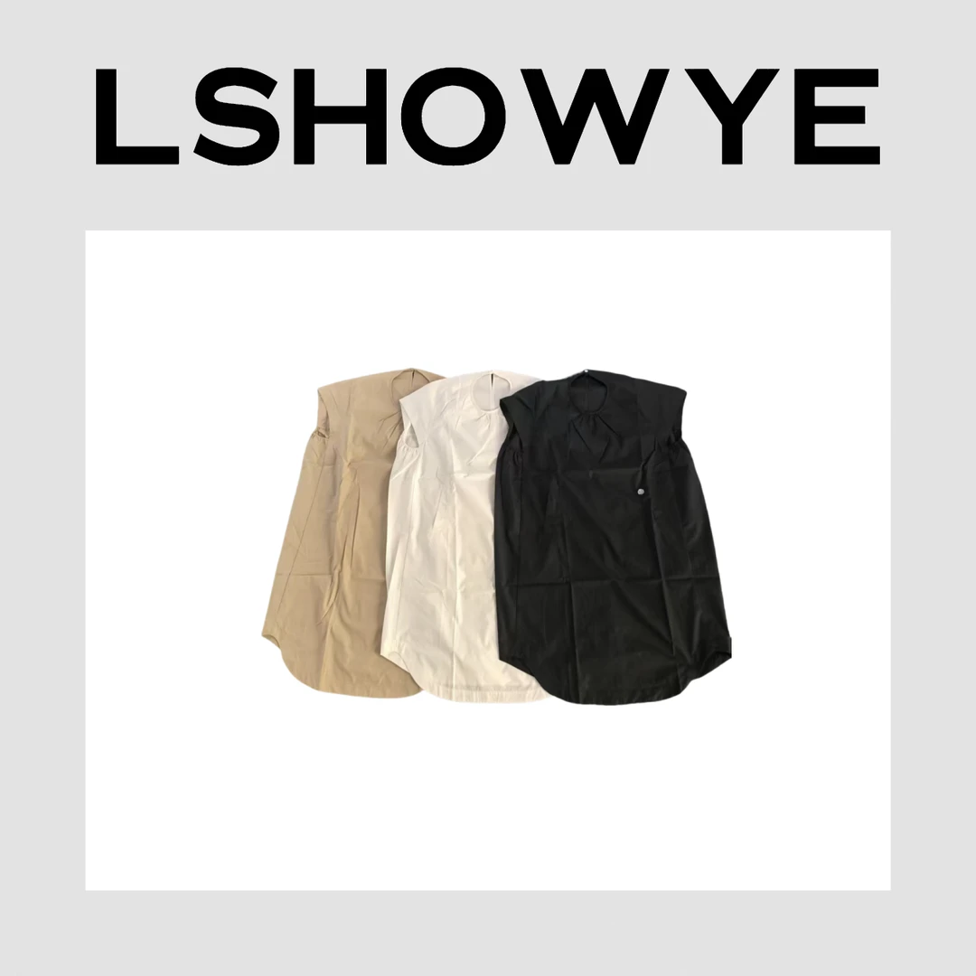 LSHOWYE｜纽扣侧口袋后纽扣圆领连衣裙 483829XG