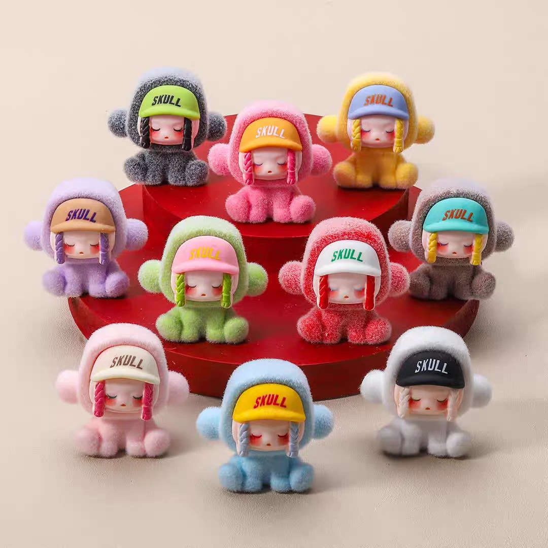 植绒嘻哈坐姿SP 多巴胺卡通diy树脂摆件钥匙扣挂件桌面潮玩配件