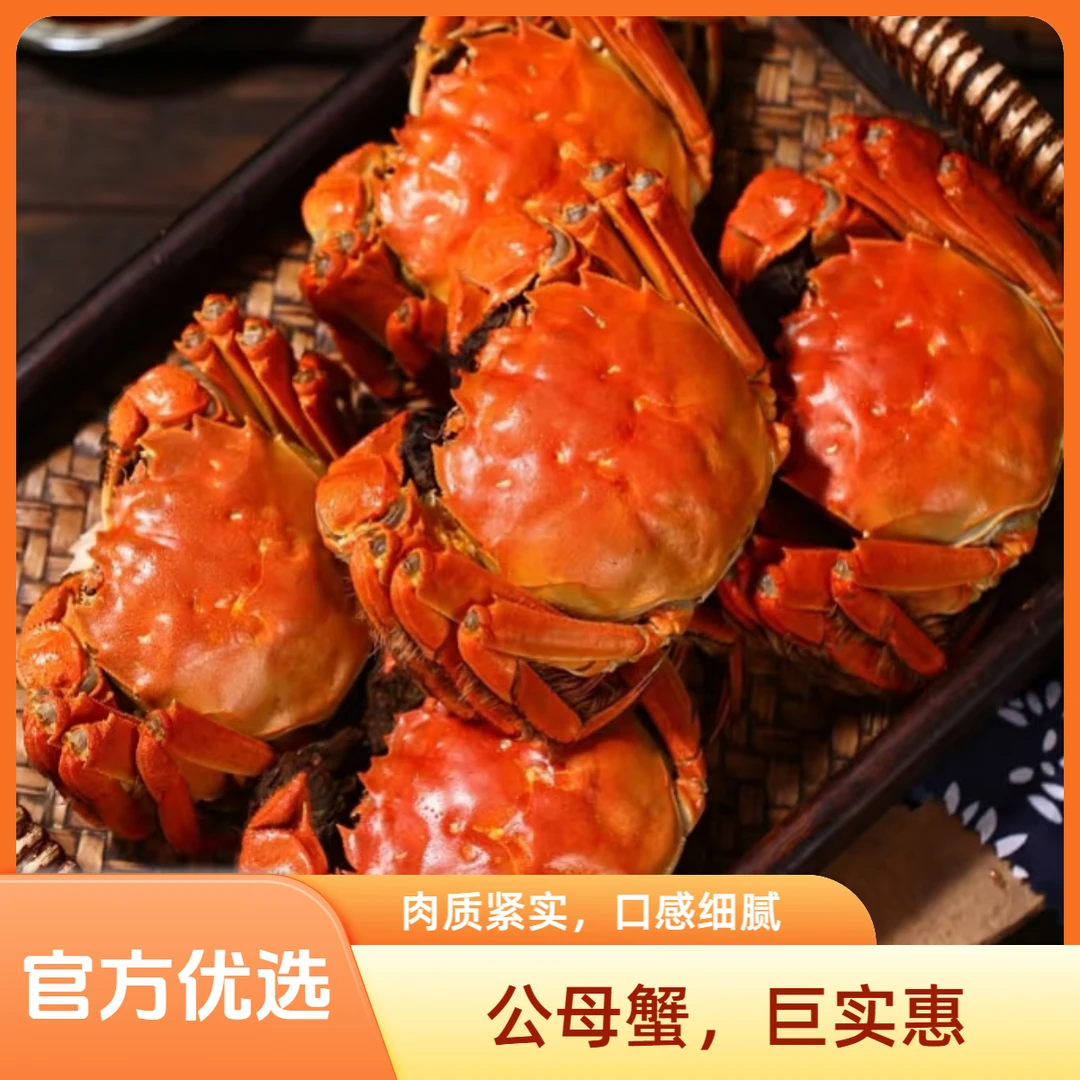 【正宗空运活蟹】江苏大闸蟹公蟹4两母蟹3两共10只京东顺丰明天到死蟹包赔海鲜