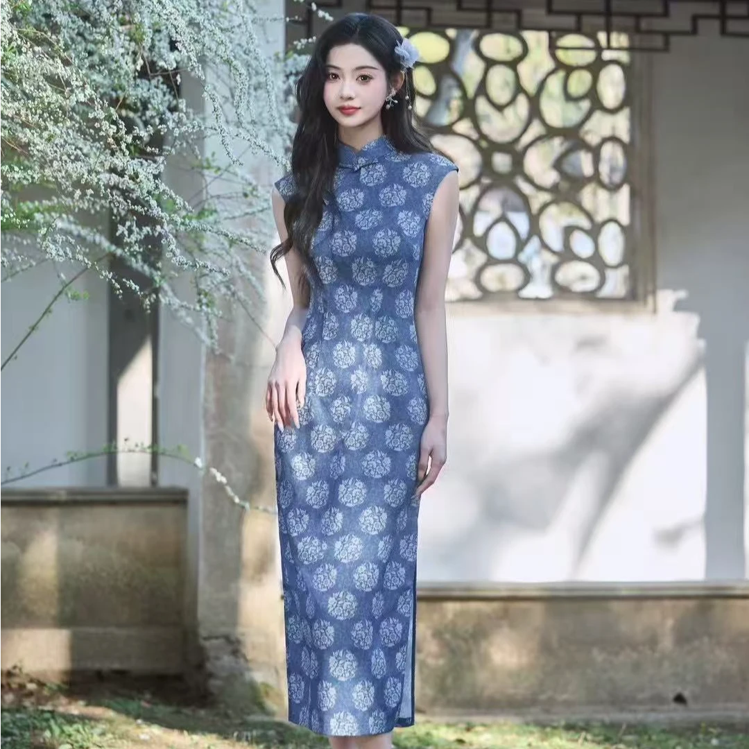 2025春夏新款碎花显瘦气质日常修身中国风印花ins改良旗袍夏季