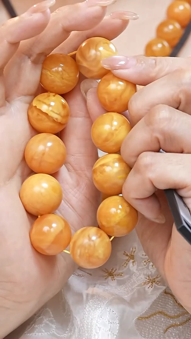 蜜蜡颈饰未镶嵌7490天然蜜蜡珠宝奇石全部保真