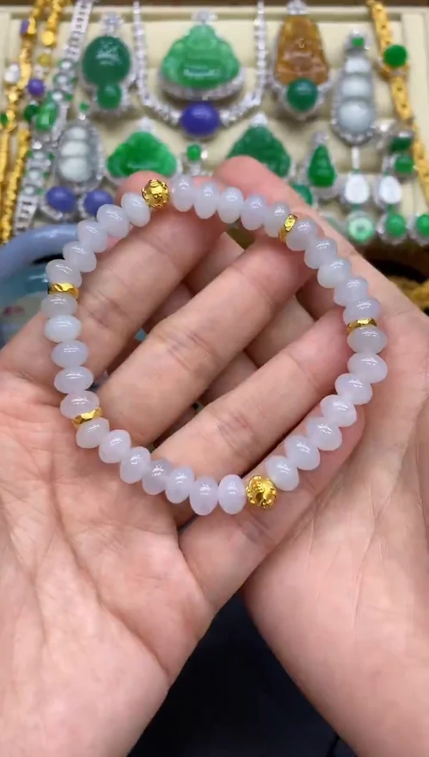 足金镶嵌手链翡翠122-中国好珍宝