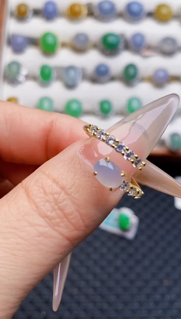 银S925镶嵌戒指翡翠5680