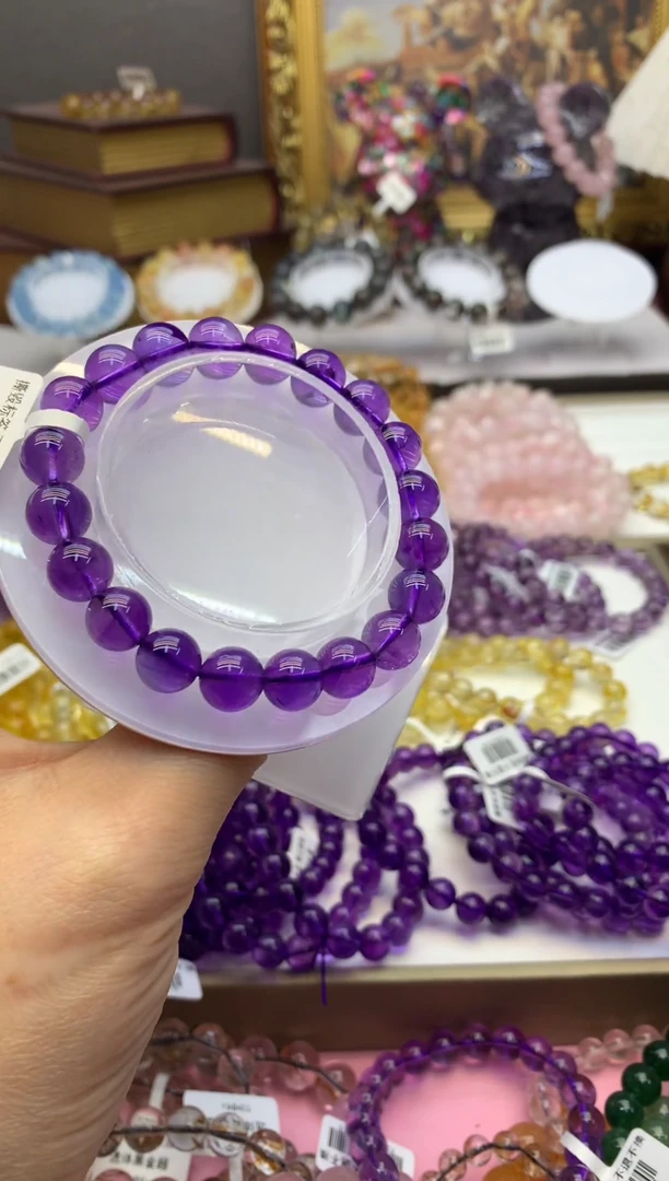【闪购商品】水晶手串未镶嵌9+黑加仑乌拉圭紫水晶