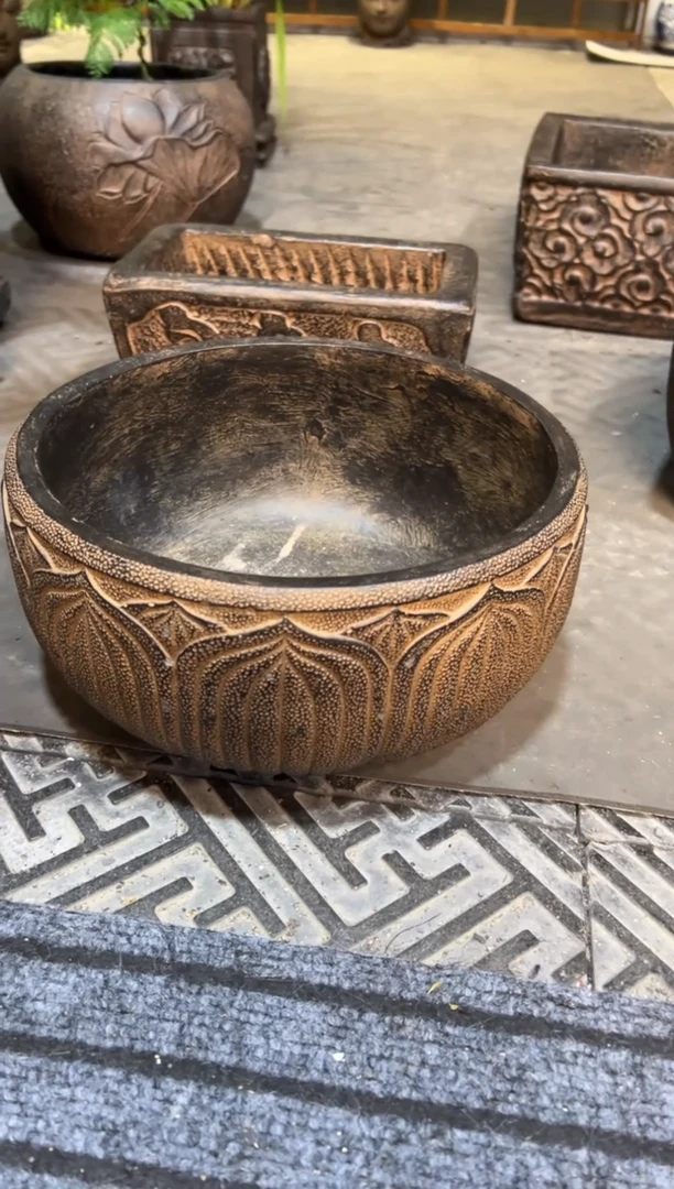 陶土【火山泥】莲韵盆