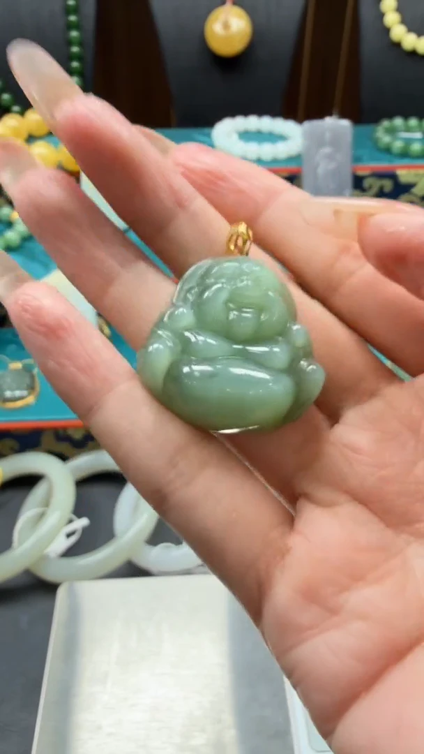 颈饰18K金镶嵌和田玉ge24