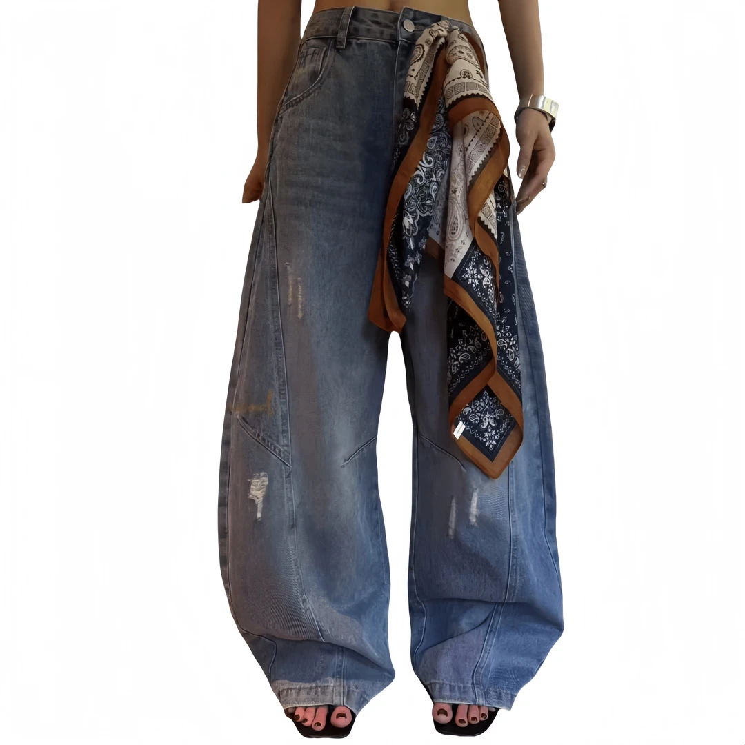 「主播推荐秋季新款」2588款弯刀牛仔裤