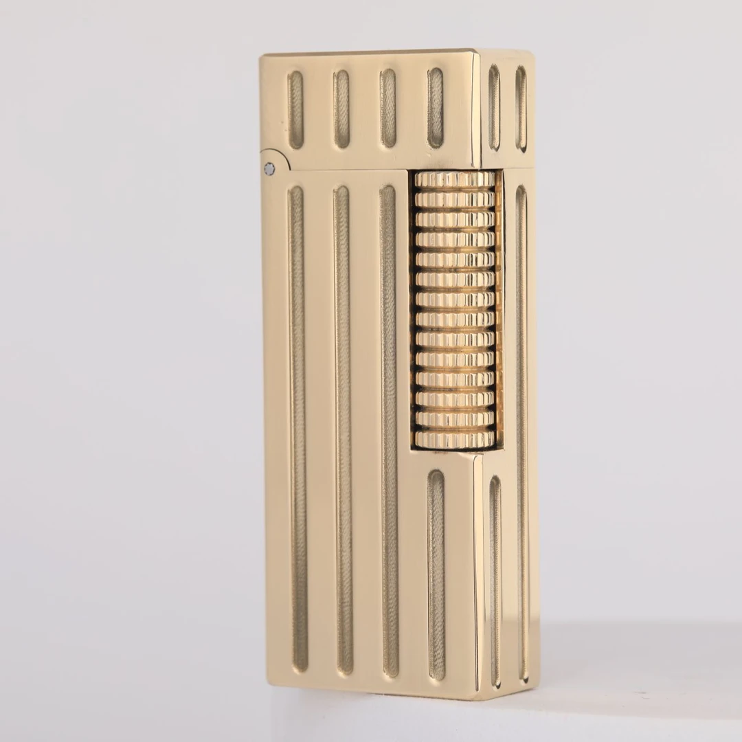 奥罗拉战神打火机条纹精雕高档黄铜煤油打火机经典侧滑男士窄机