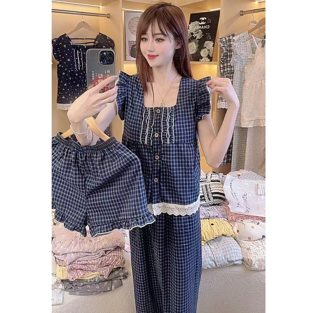 【5】品牌高货青沧 多款少量 高品质睡衣女夏季带胸垫家居服套装99