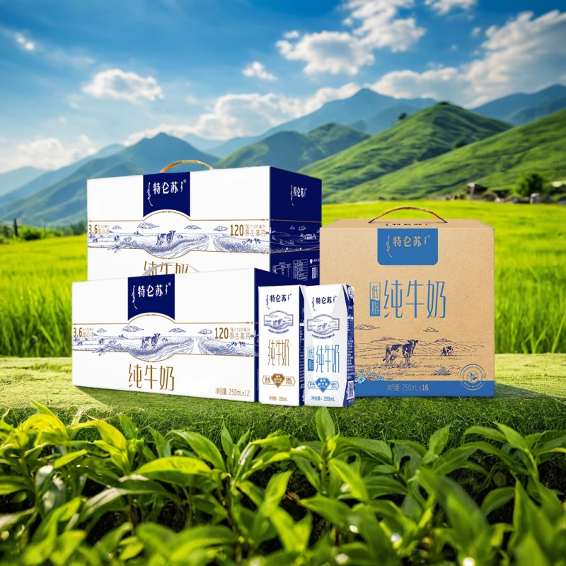 【蒙牛】特仑苏纯牛奶250ml×12盒×2箱+特仑苏低脂纯牛奶250ml×16盒