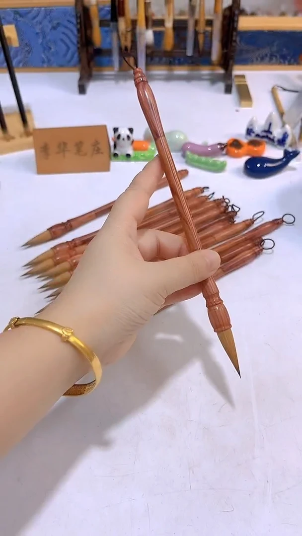 花梨杆 黄狼北尾中大楷毛笔1支