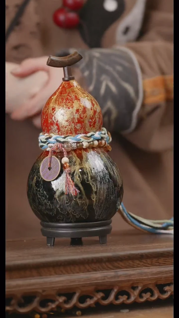 【闪购商品】357号精品天然大漆工艺防渗内胆酒葫芦~