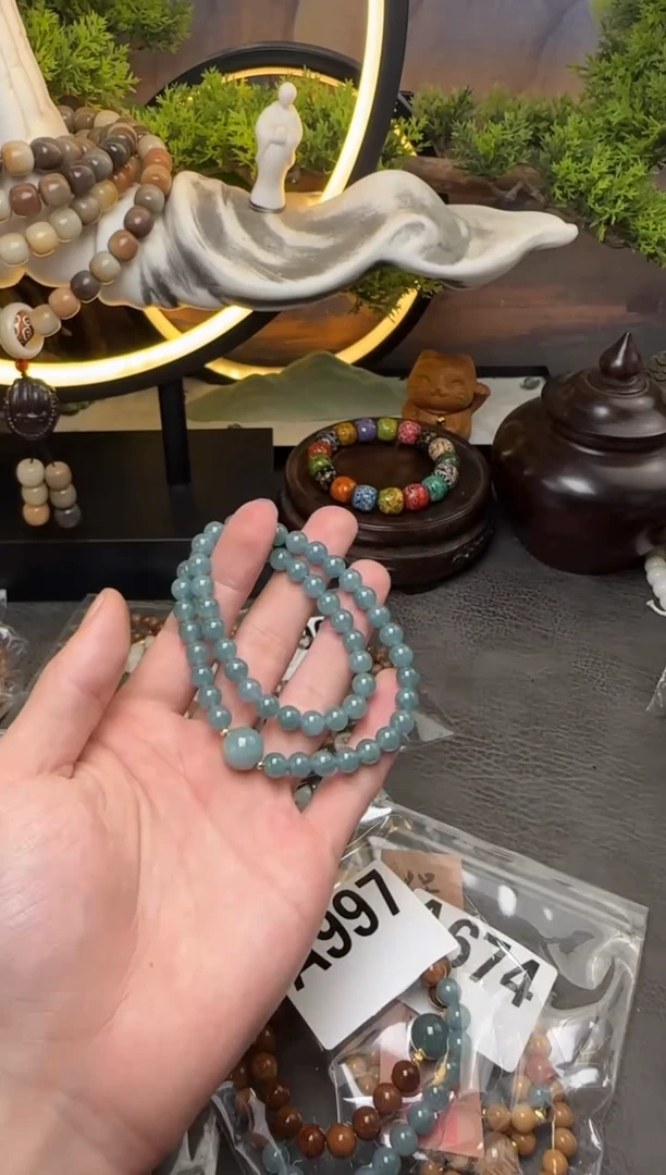 【闪购商品】菩提根/象牙果手串E024 蓝水菩提双圈 圆珠