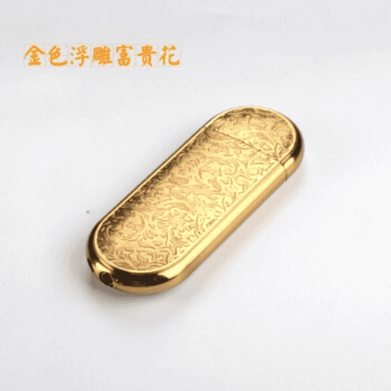 【HY262金1唐草花】唐草富贵花充气砂轮个性金属气体打火机
