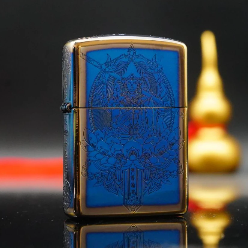 ZIPPO/之宝打火机XF 盔甲熏金烤蓝斗战胜佛 防风正品男士DY9910DK