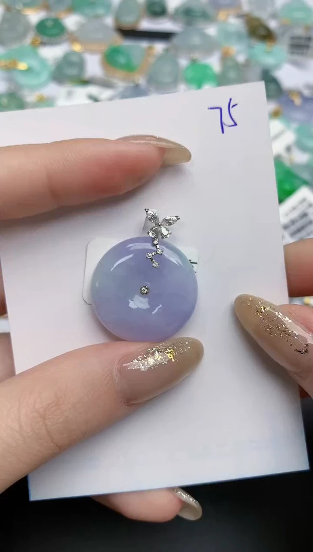 【闪购商品】翡翠颈饰18K金镶嵌天然缅甸翡翠A货