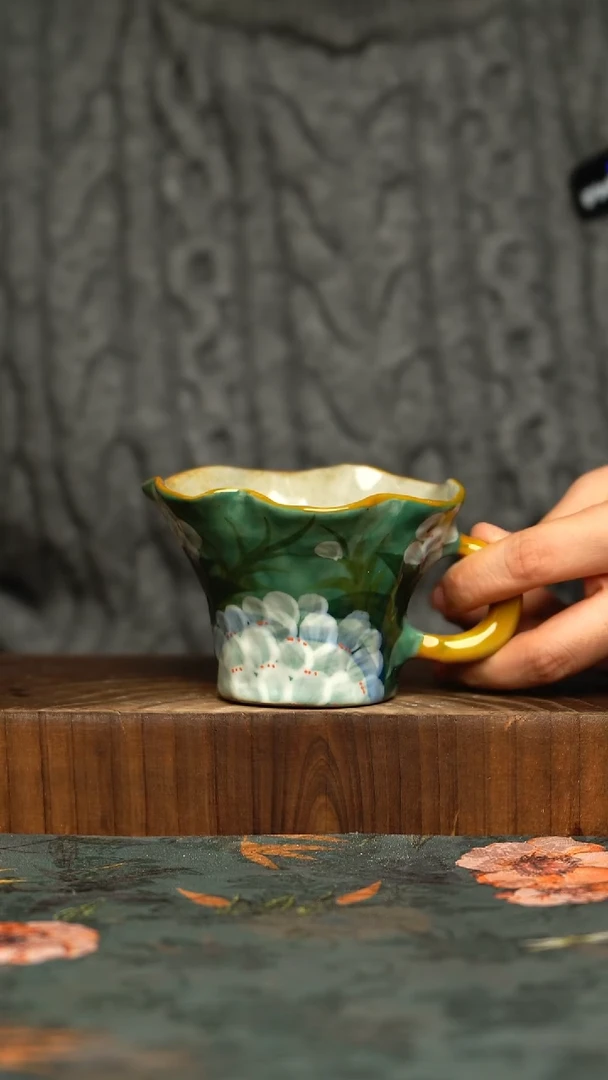 杯釉下彩手工手工同款陶器