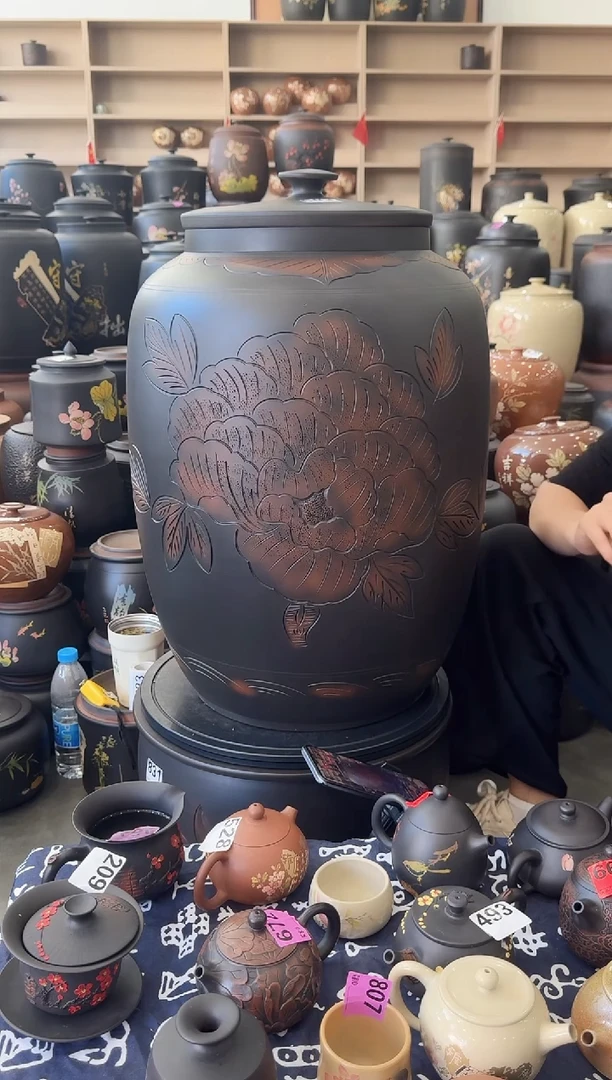 罐瑕疵茶缸高60cm牡丹  583