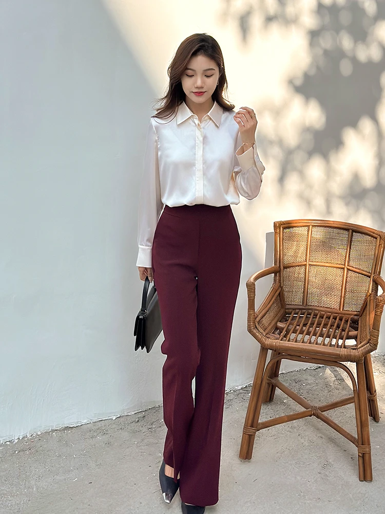 【本月福利】气质垂坠通勤显瘦微喇西装裤-K1156