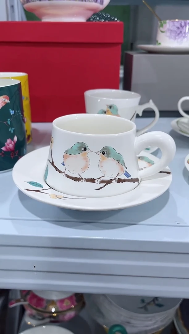 瓷片日用陶瓷（简装）杯碟一套