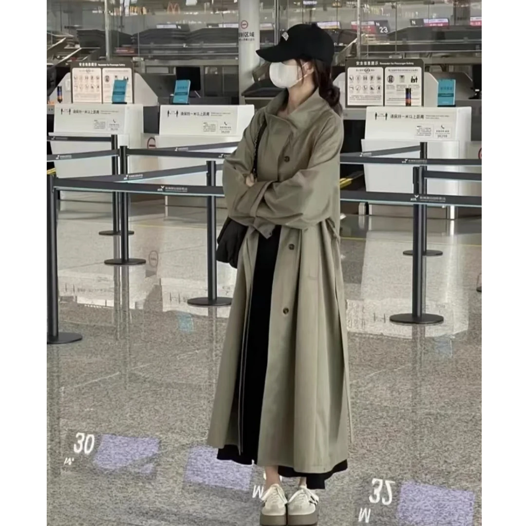 都市浪漫~春秋季新款宽松显瘦小个子韩版休闲英伦风衣外套女fy28