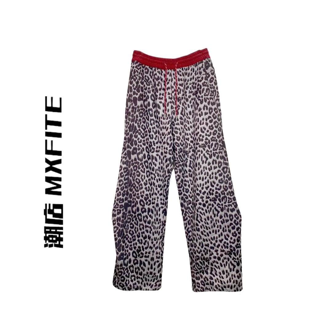 MXFITE潮店秋冬新款个性潮流做旧豹纹休闲裤长裤（LF78406）