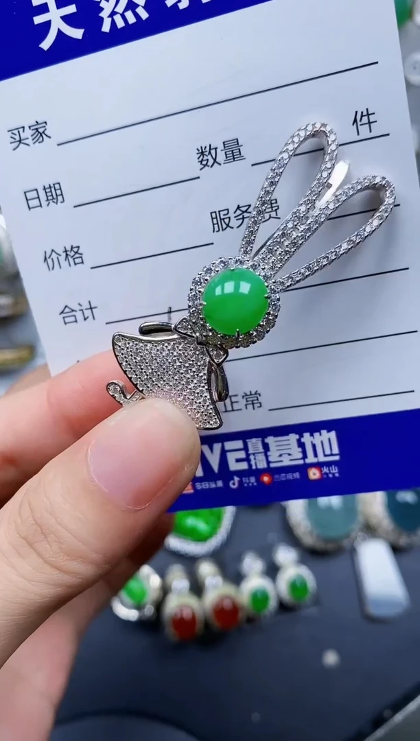 翡翠银S925镶嵌颈饰684