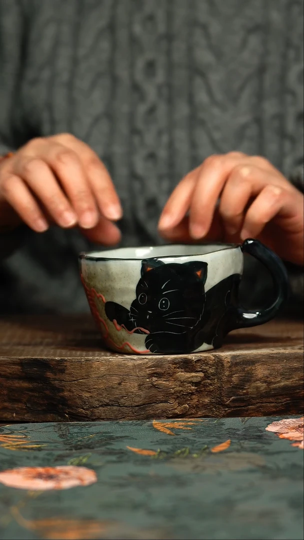 【闪购商品】杯杯釉下彩手工手绘同款陶器